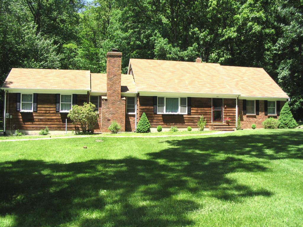 Spacious, updated 4BR, 2.5 bath Cape w/custom crown &amp; baseboard moldings; Freshly painted inside &amp; out; Hardwood flrs; Finished basement; Heated above-ground pool; Situated on 1.49 private ac. 