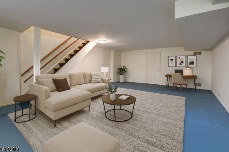 Basement virtually staged image