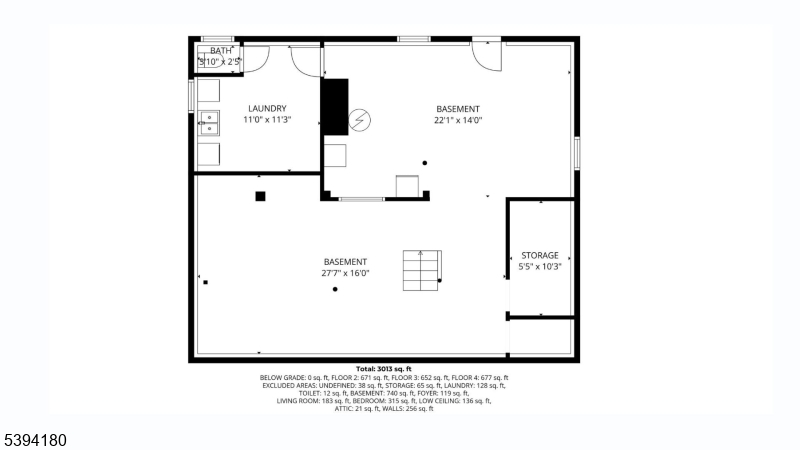 Front View Floor Plan-Basement