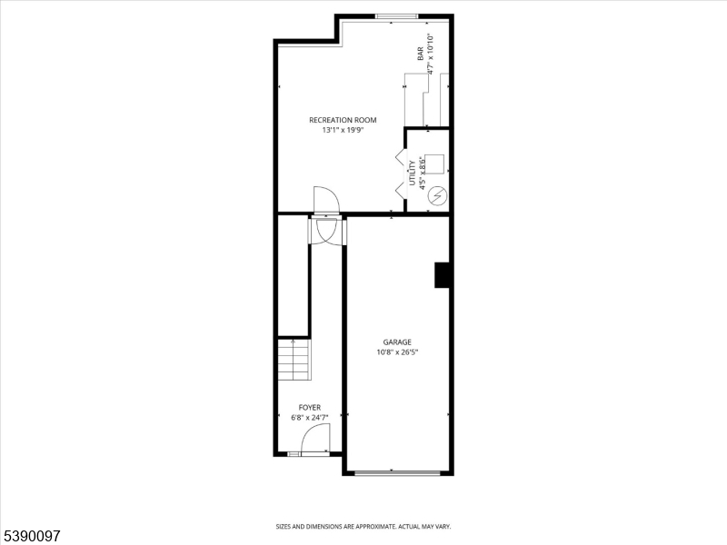 Foyer Rec Room with Dry-Bar, Garage