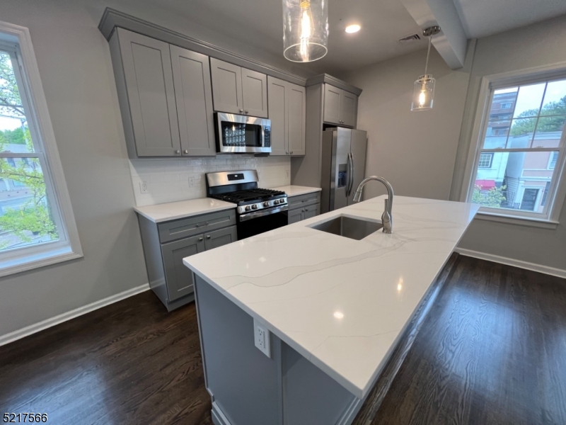 New Kitchen.  Stainless steel appliances. Quartz countertop.