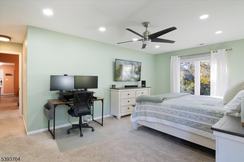 PRIMARY BEDROOM Such a cute color scheme! Move right in,