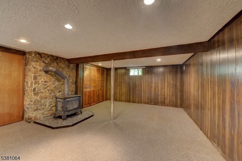 recreation room Large recreation room with wood burning stove