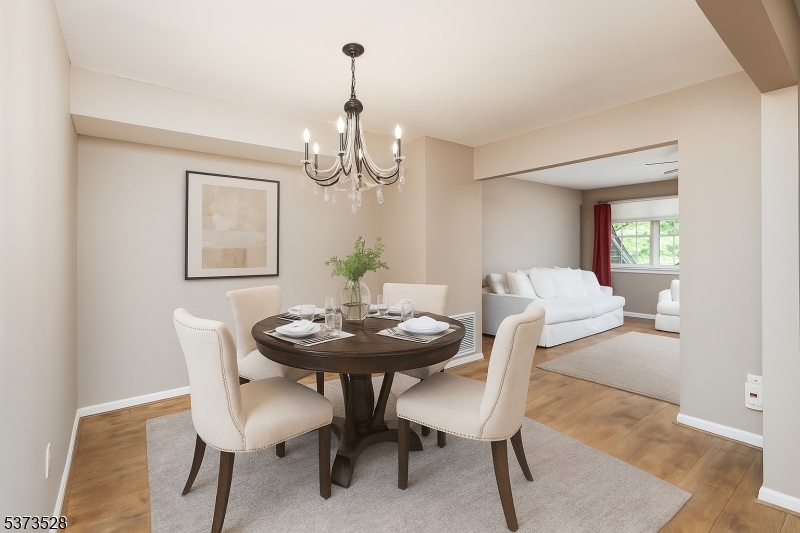 Virtually staged Dining Room