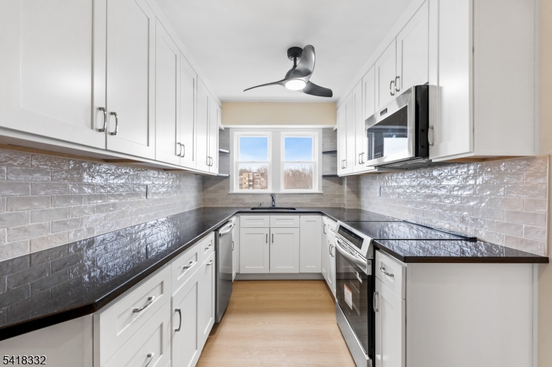 Kitchen Dishwasher, induction stove, microwave, cabinets