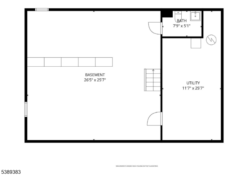 Floor Plan Basement level floor plan.
