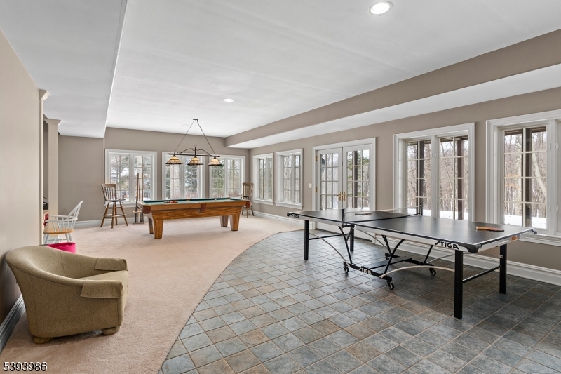 Entertainment Billiards Room Walkout to Paver Patio