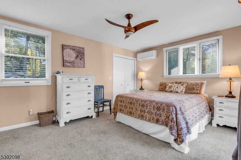Primary w/two separate closets Double door closet and walk-in closet closet.
