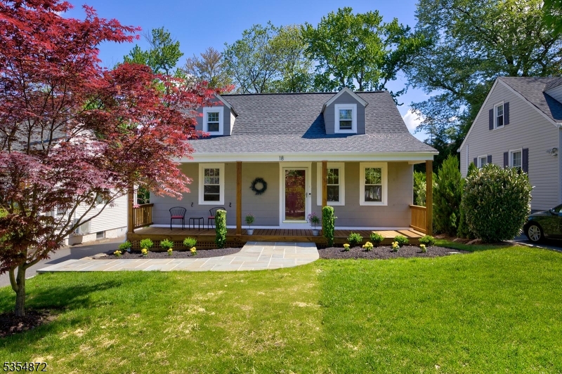 Two month front porch with recessed lighting