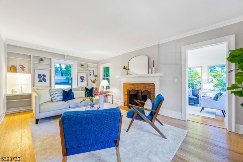 Living Room 19'-9 Built-in Bookcases - three exposures