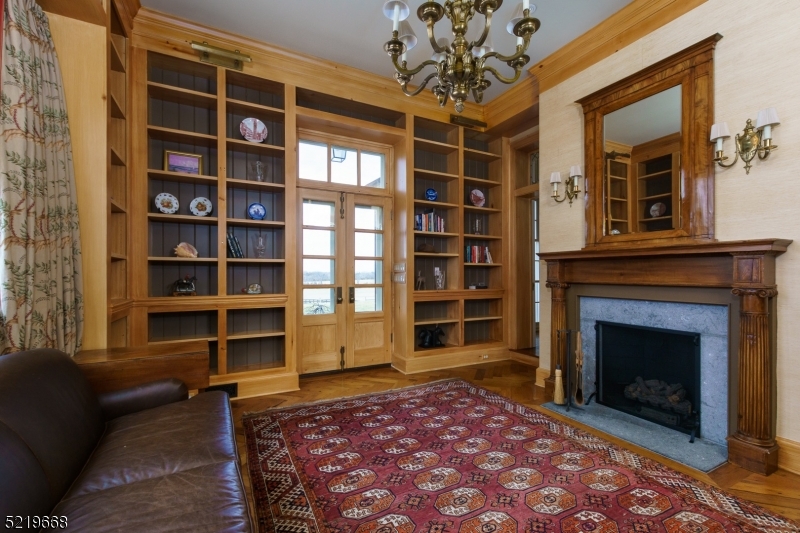 Library with Gas Fireplace