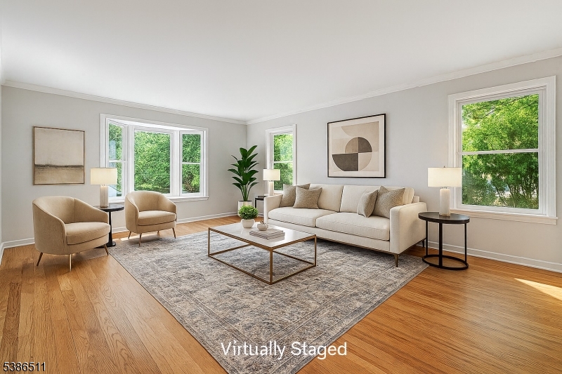 Living Room - Virtually Staged Virtually staged - Spacious Living Room with beautiful hardwood floors!