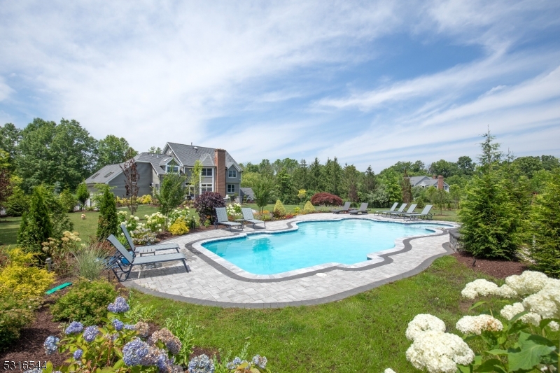 Salt water heated pool with spa