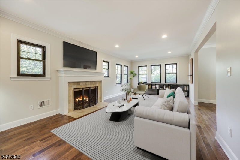 Living room with fireplace