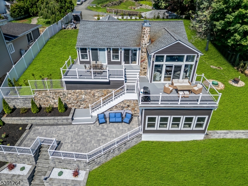 drone view of house
