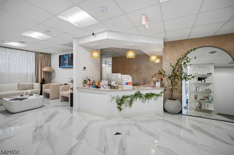 One of two reception areas