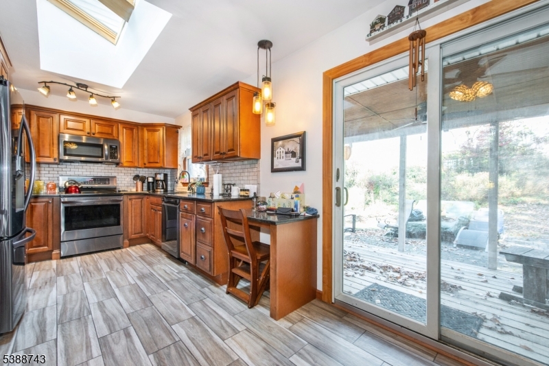 Kitchen sliders to deck