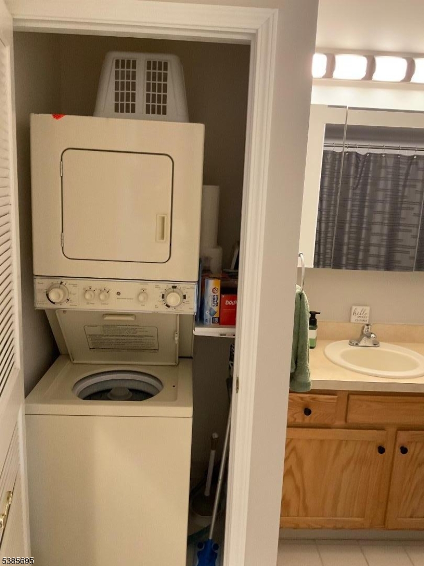 Laundry closet in bathroom