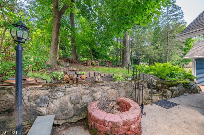 Fire pit on patio off kitchen