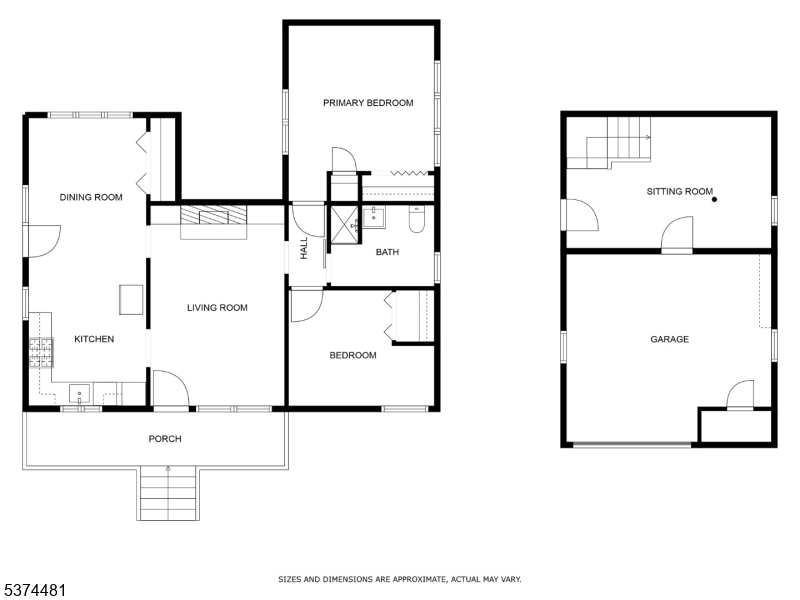 First floor and ground level First floor of main house and ground level of adjacent building