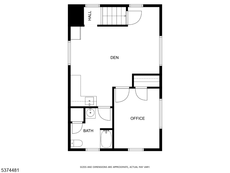 Second floor over garage Den, bathroom, kitchenette, and office or bedroom