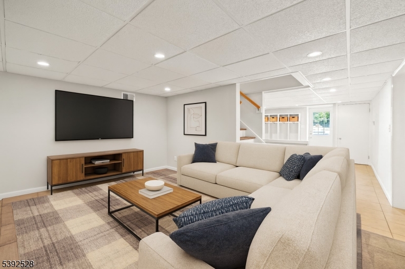 Virtually Staged Rec Room Basement
