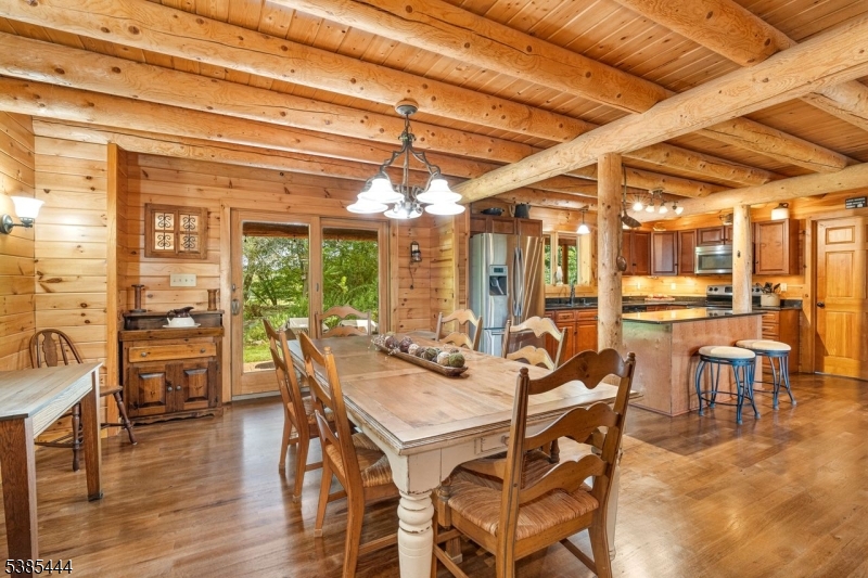 Dining area open to patio