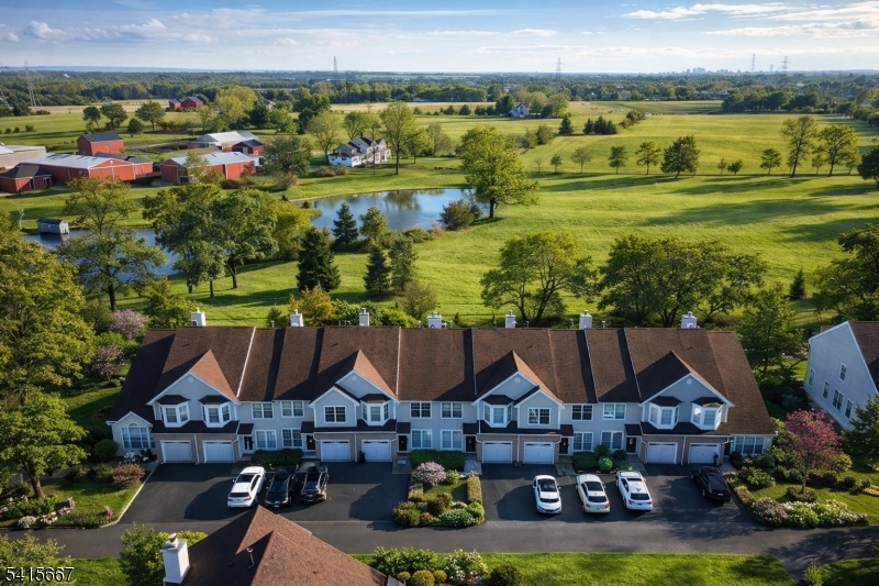 Drone View Premier Lot Townhome backs Suydam Farm