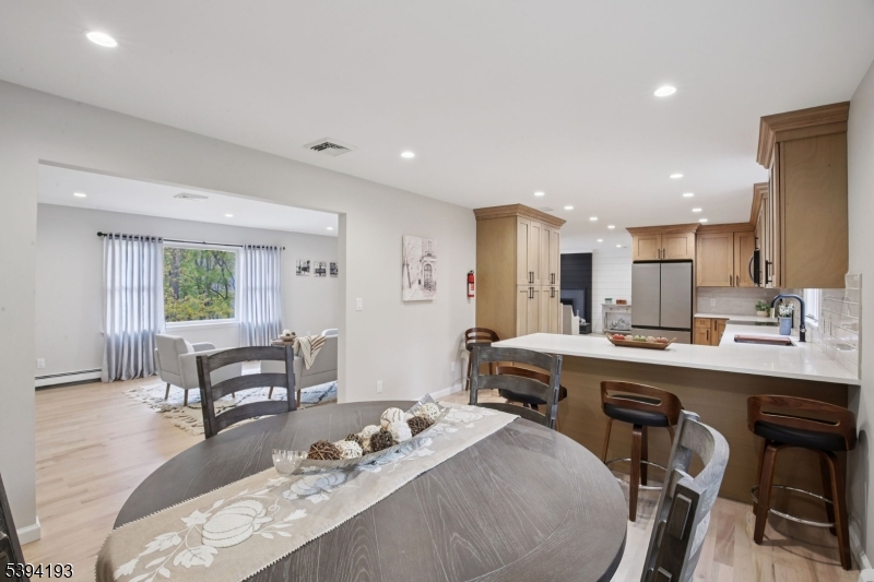 DR view to LR and Kitchen