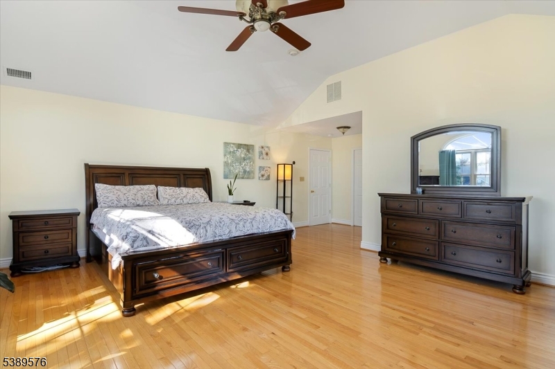 Master bedroom with HW floors
