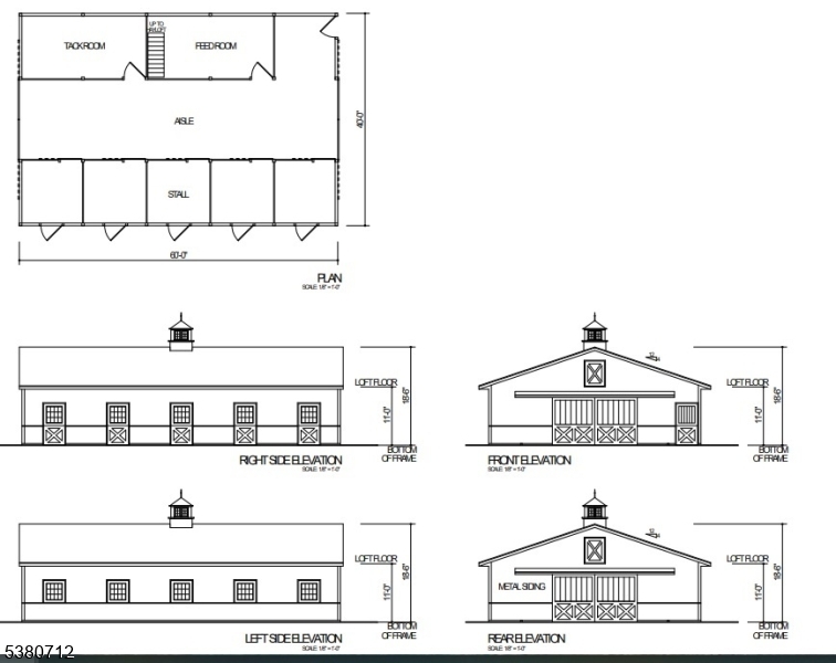 Approved Proposed Horse Barn Seller had received approvals for construction of a proposed Horse Barn, 60' x 40'.