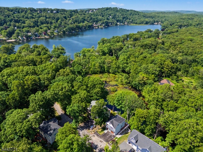 Aerial of Home and Cedar Lake