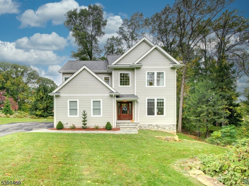at this newer construction, gorgeous mohogany wood front door