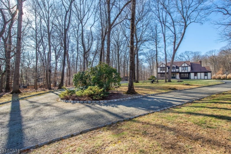 Circular driveway provides private entry