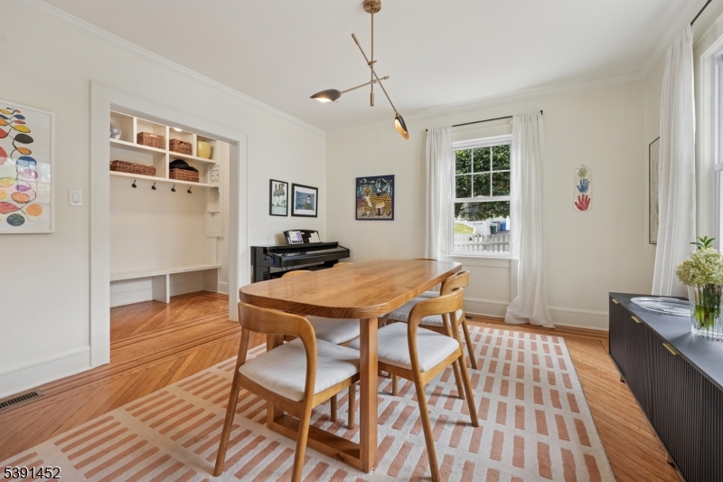 Dining Room View of custom built in nook and storage