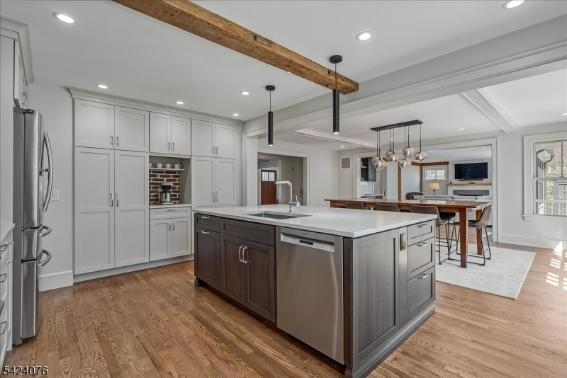 Kitchen open to dining room