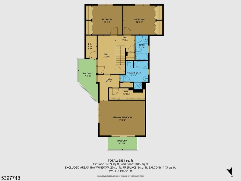 Second level floor plan