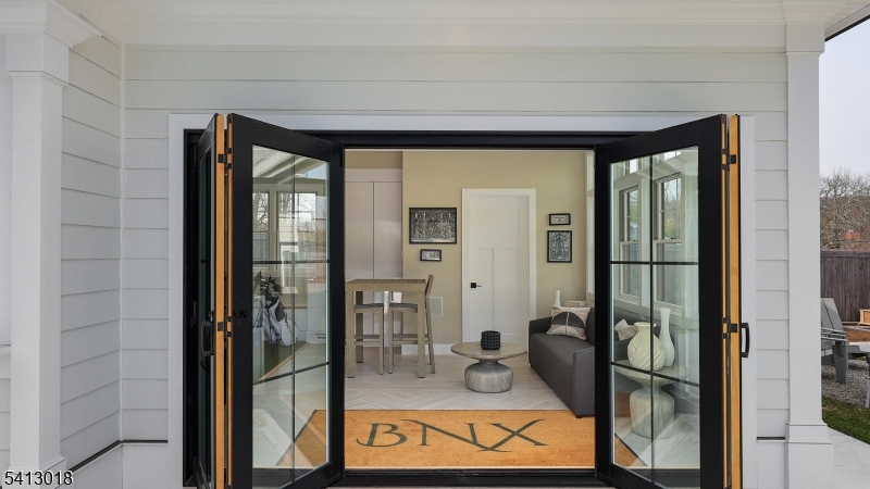 Pool house accordion doors