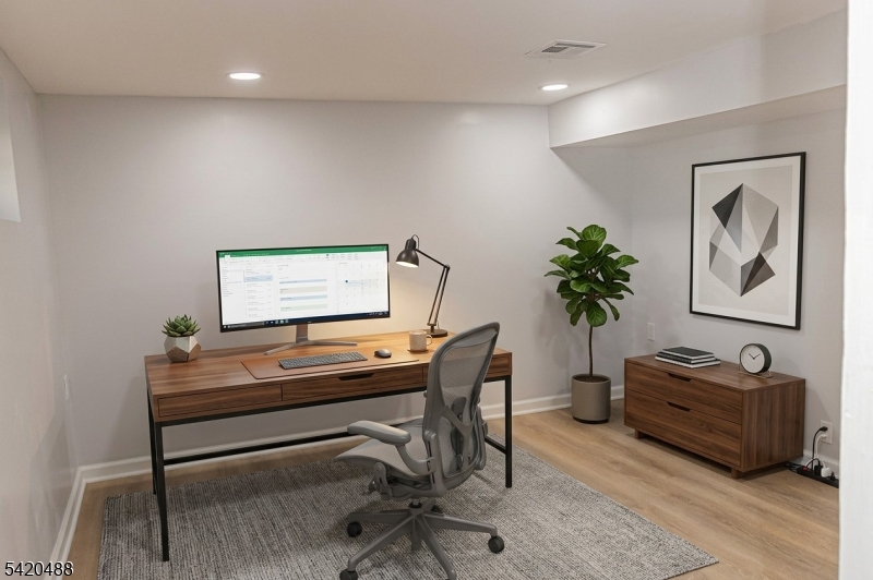 Virtual stage office basement