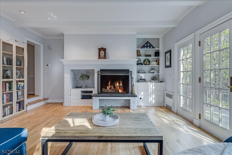 family room with fireplace