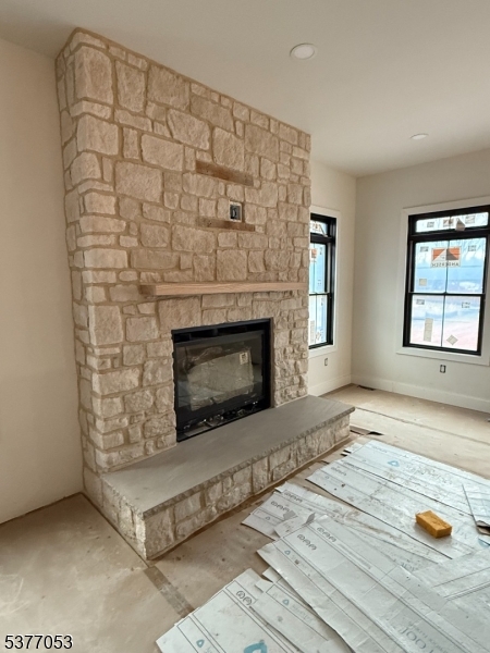 Floor to ceiling fireplace