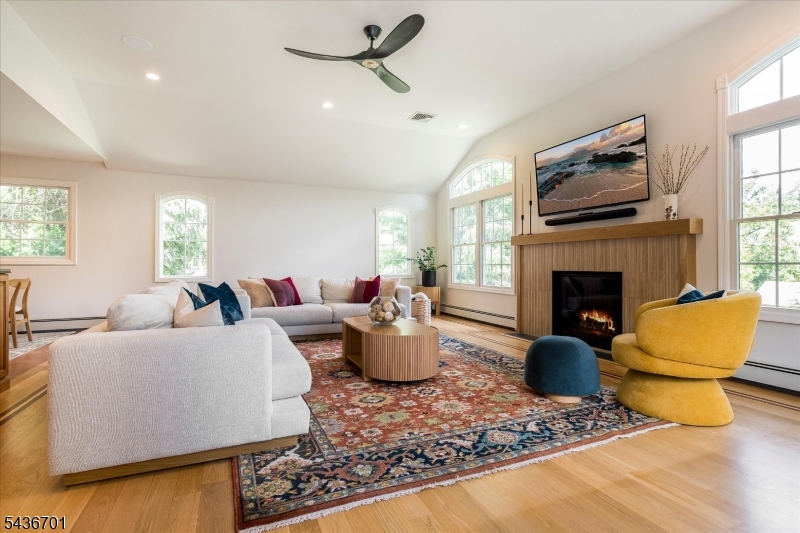 With gas fireplace