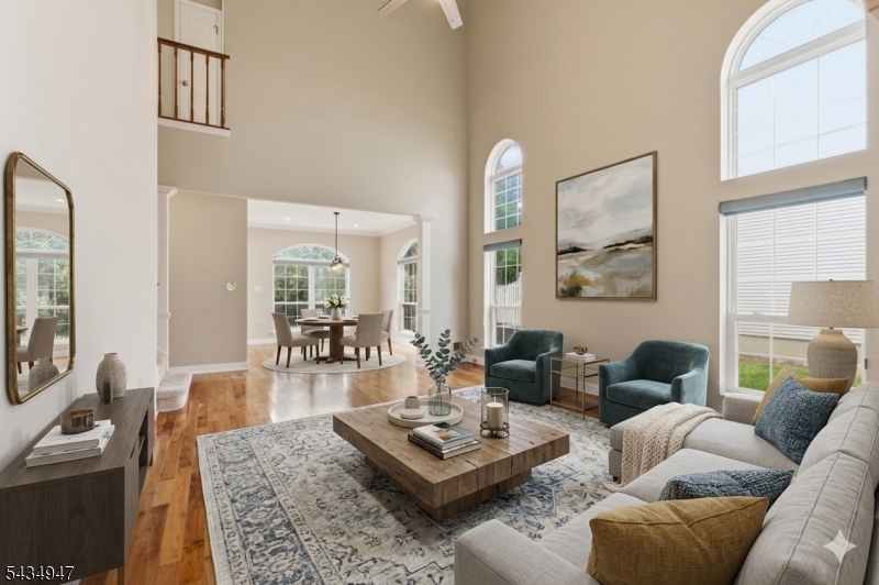 Living room virtually staged