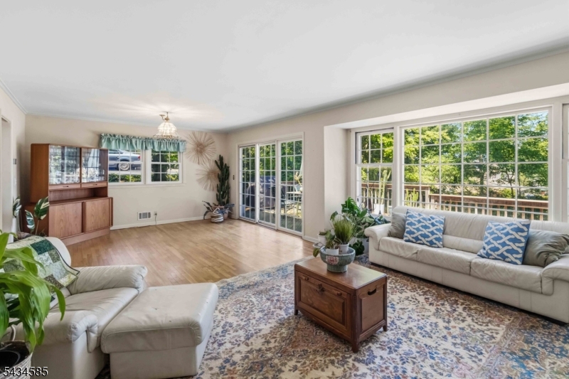 Living room and dining room