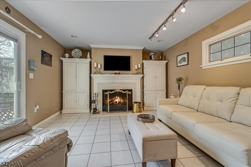 Family room with fireplace