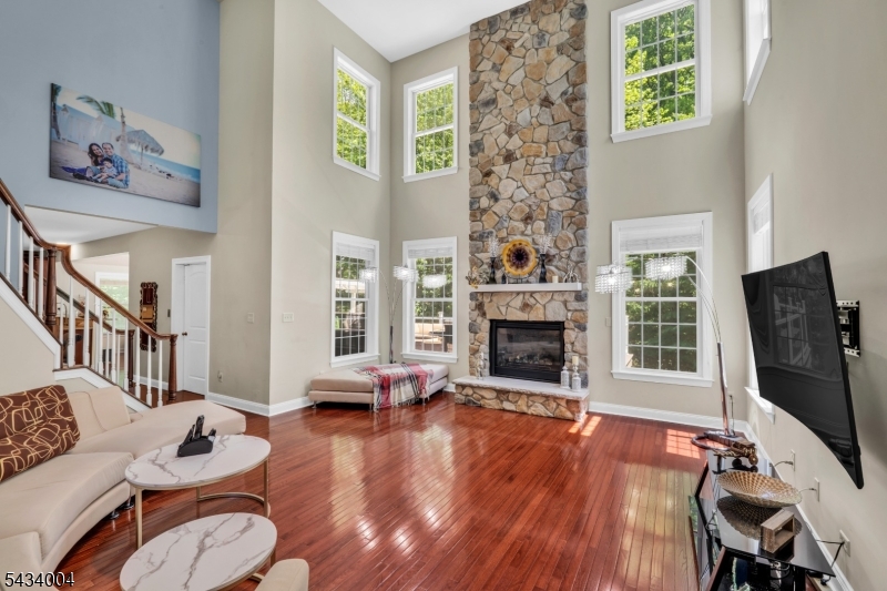 Two-Story Stone Fireplace