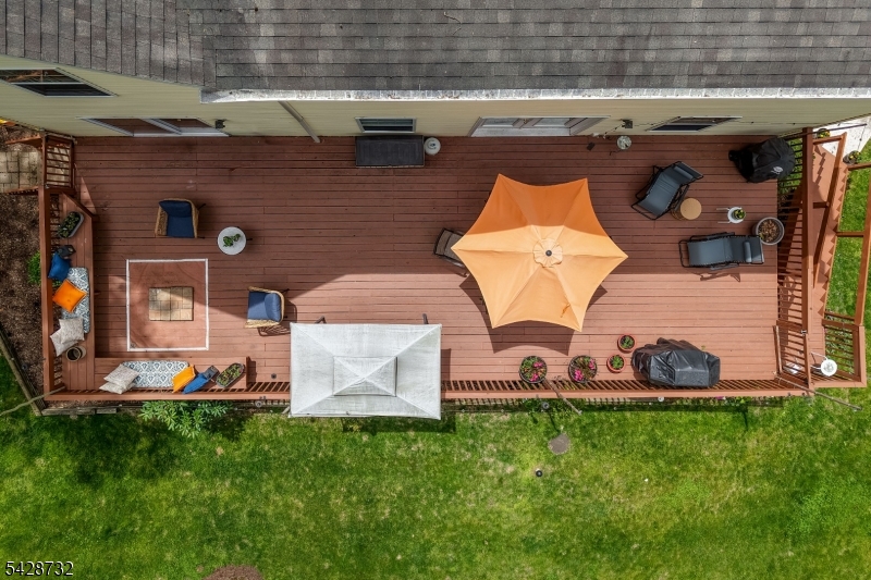 Aerial view of deck.