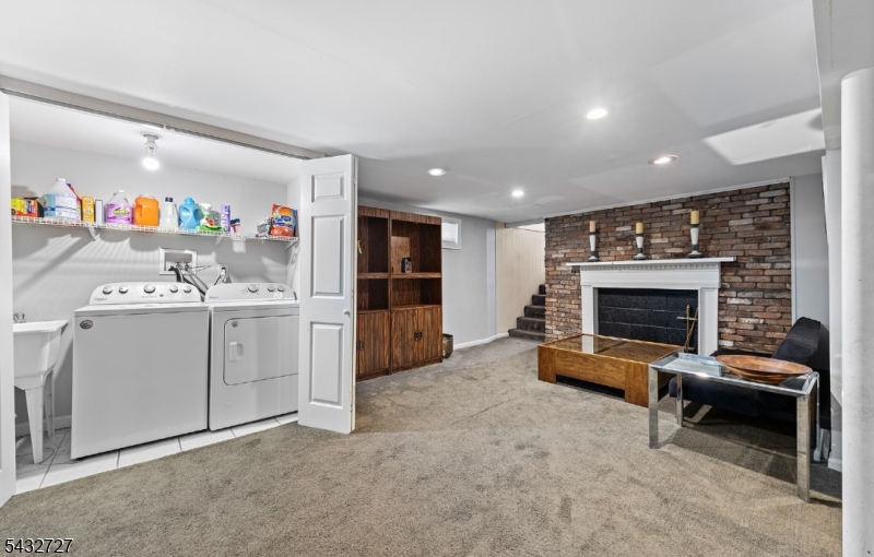 Basement view of laundry