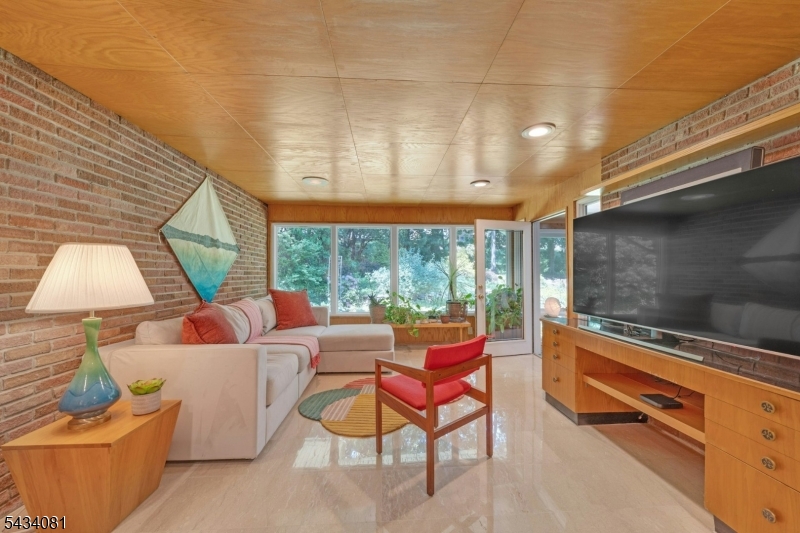 family room with large windows