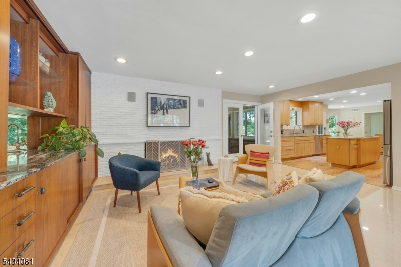 living room open to kitchen